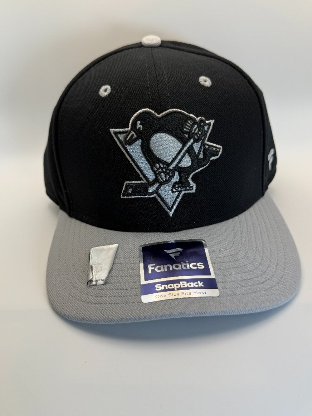 Fanatics Pittsburgh Penguins Snapback Hat Black Gray NWT One Size Adjustable